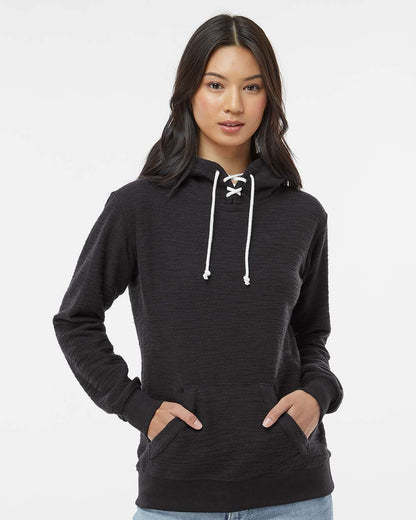 WomenÃ‚â€™s French Terry Sport Lace Scuba Hooded Sweatshirt
