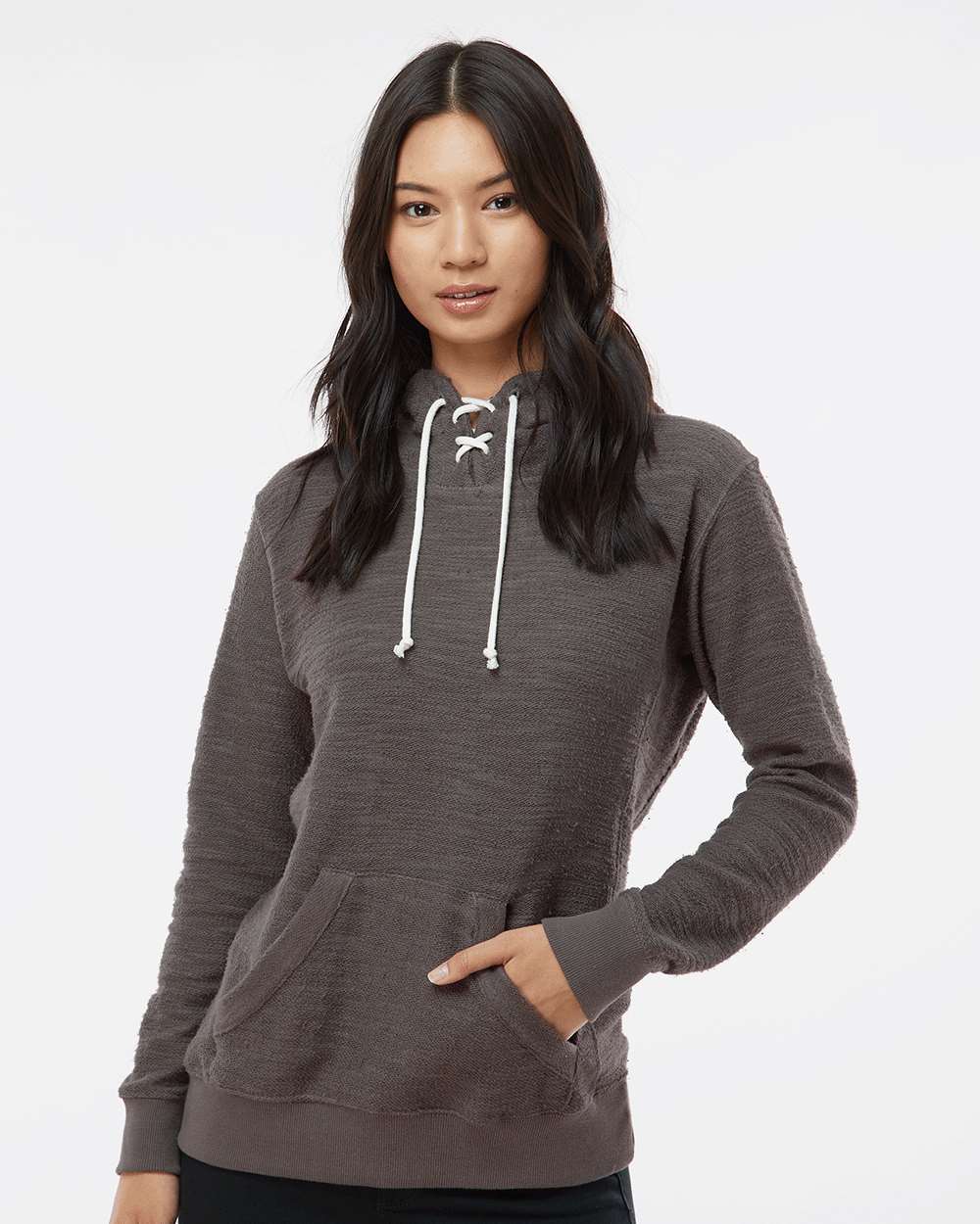 WomenÃ‚â€™s French Terry Sport Lace Scuba Hooded Sweatshirt