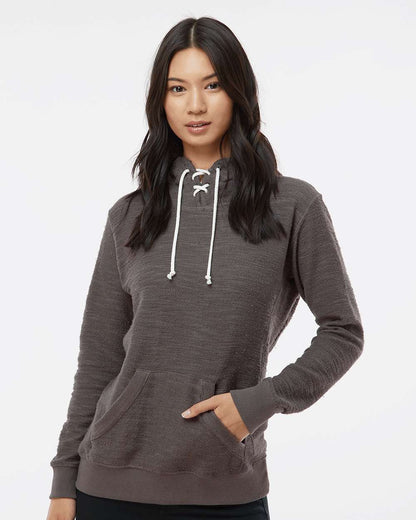 WomenÃ‚â€™s French Terry Sport Lace Scuba Hooded Sweatshirt