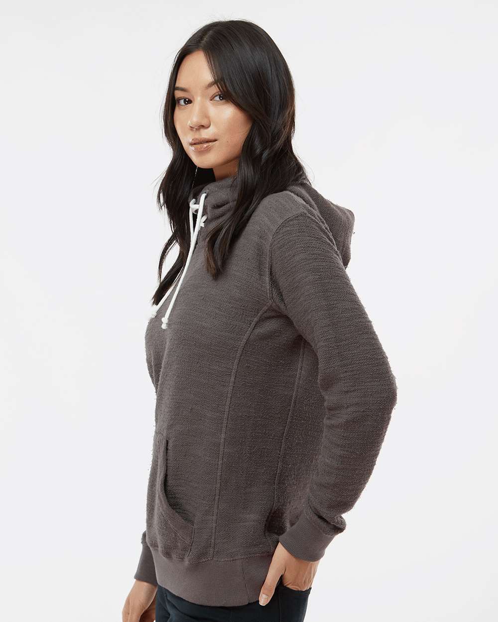 WomenÃ‚â€™s French Terry Sport Lace Scuba Hooded Sweatshirt