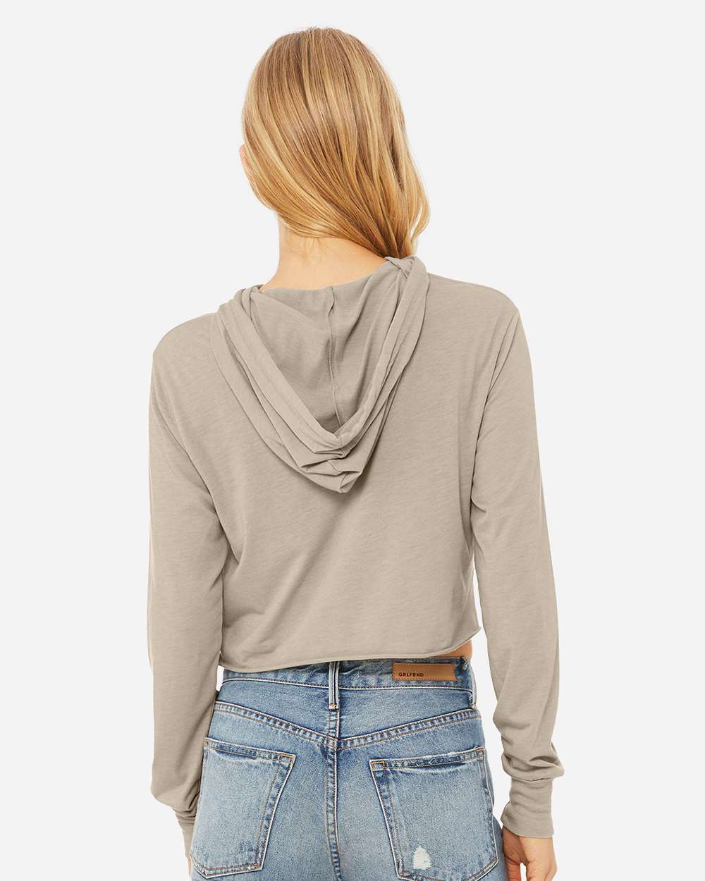 WomenÃ‚â€™s Triblend Crop Long Sleeve Hoodie