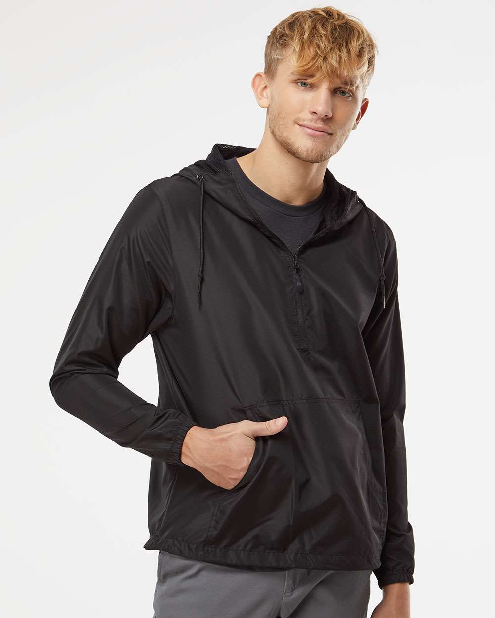 Independent Trading Co. Lightweight Quarter-Zip Windbreaker Pullover Jacket