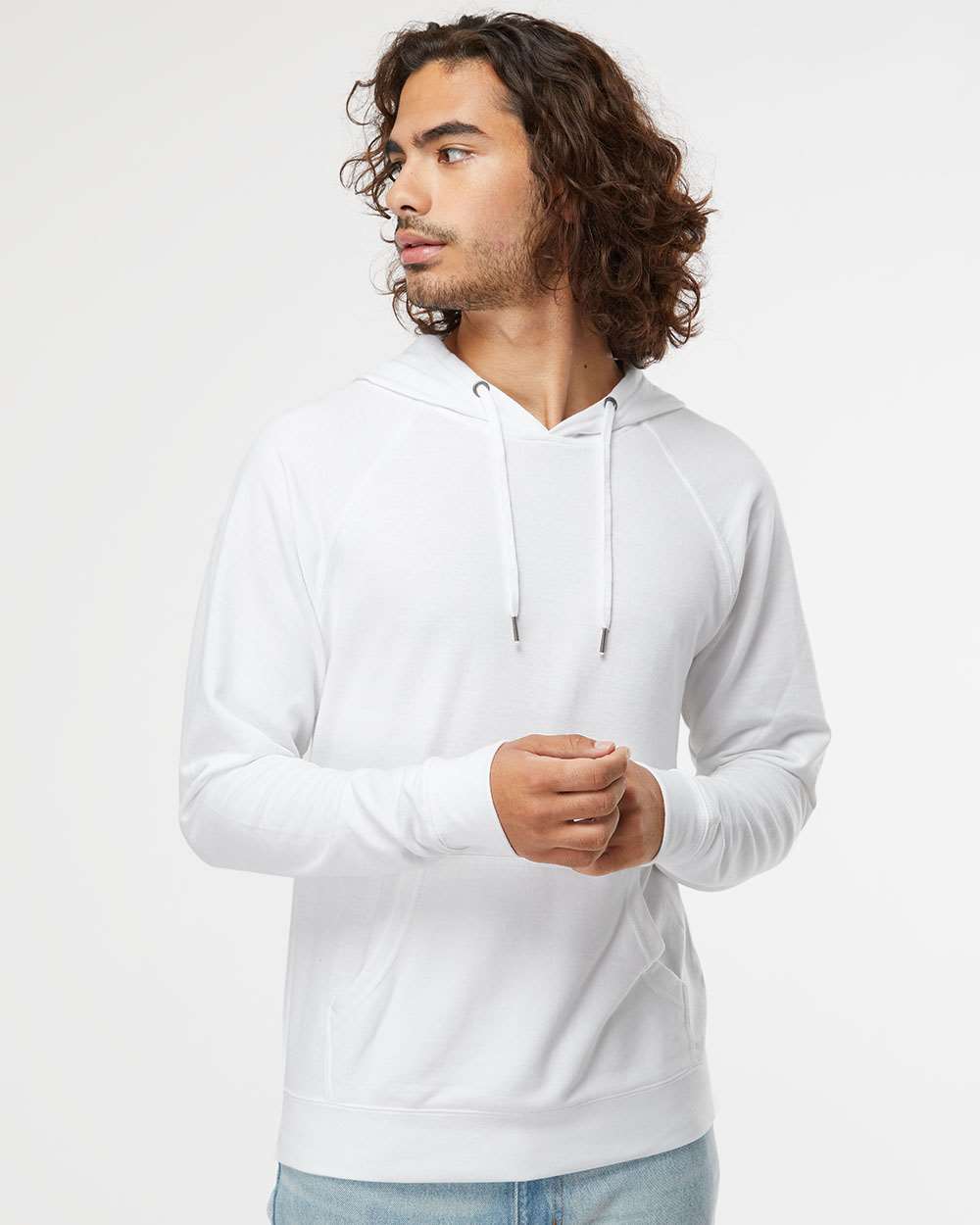Unisex Icon Lightweight Loopback Terry Hooded Sweatshirt
