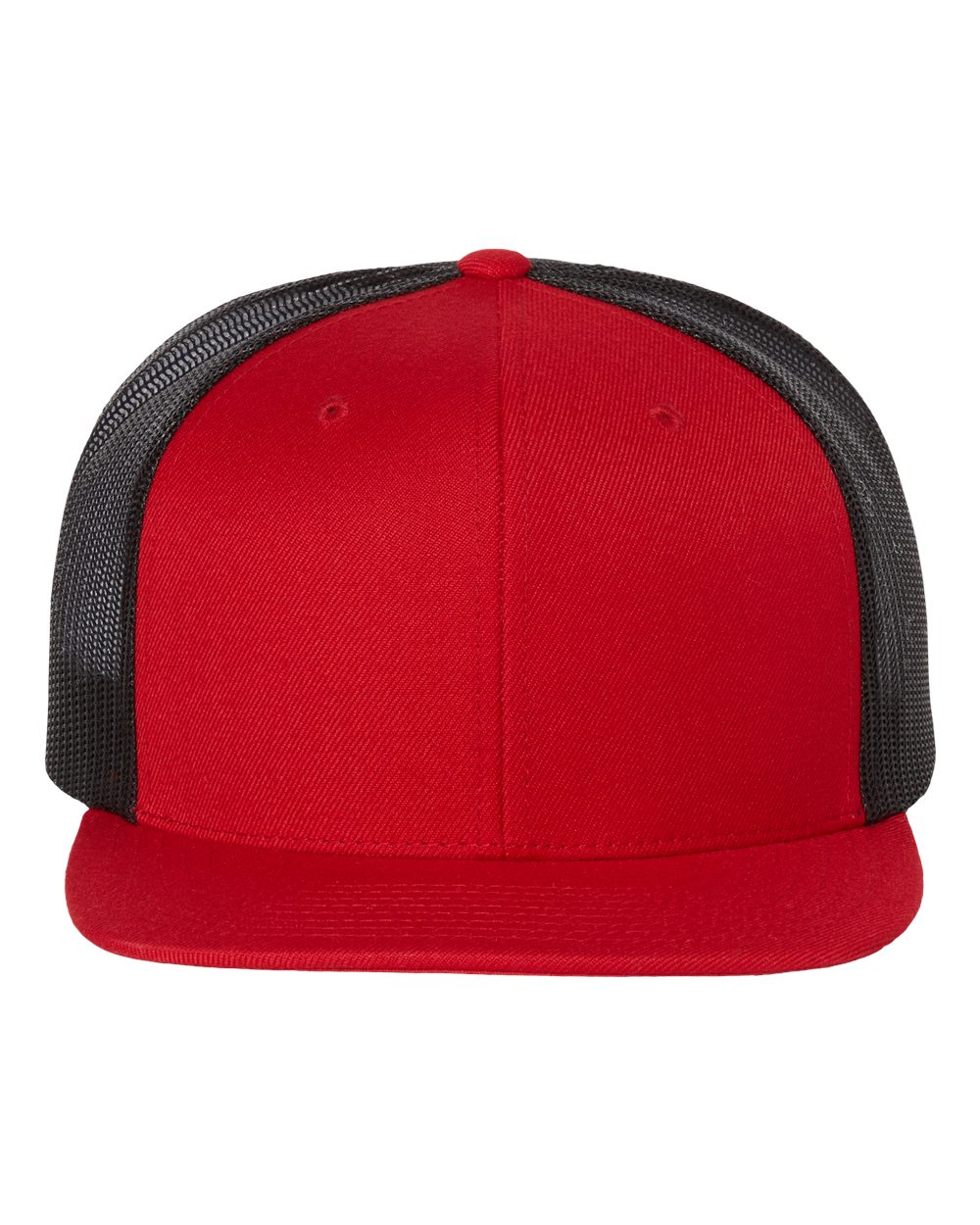 Richardson Unisex 511 Flatbill Trucker Adjustable Snapback Baseball Cap, Red/Black, One Size Fits Most