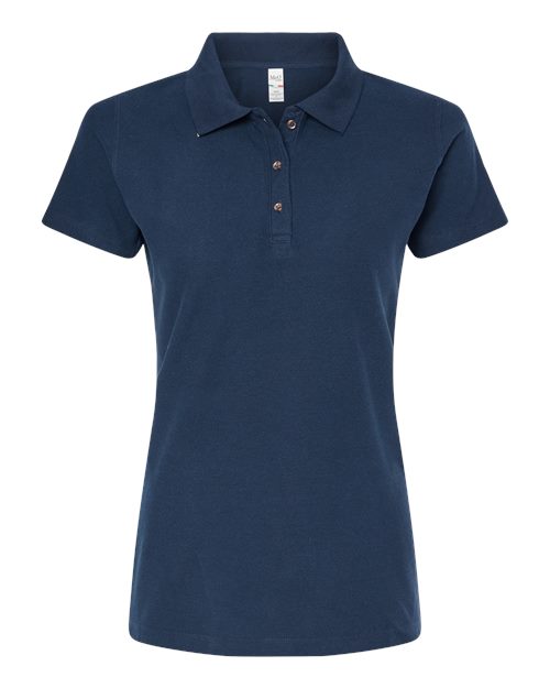 M&O Women's Ringspun Pique Polo