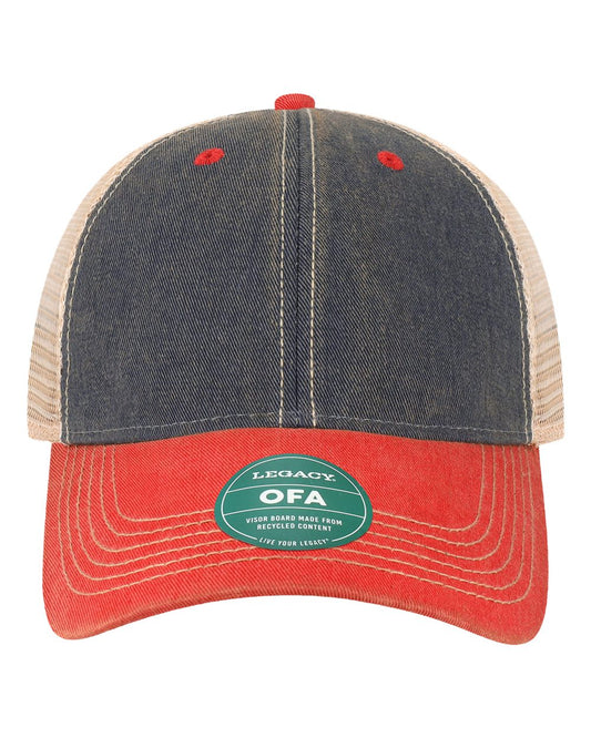 Legacy Old Favorite Trucker Cap One Size Navy/Scarlet Red/Khaki