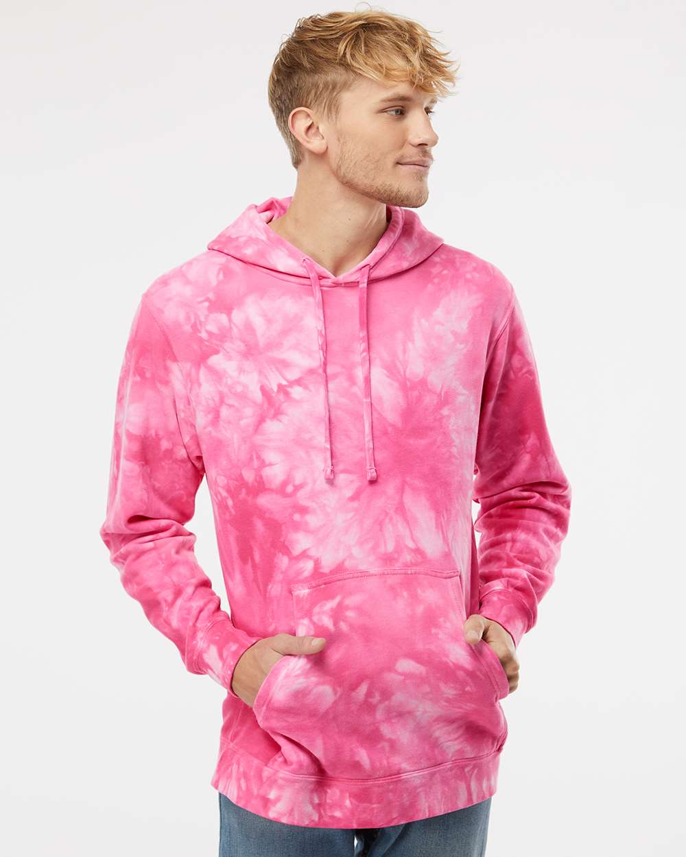 Unisex Midweight Tie-Dyed Hooded Sweatshirt