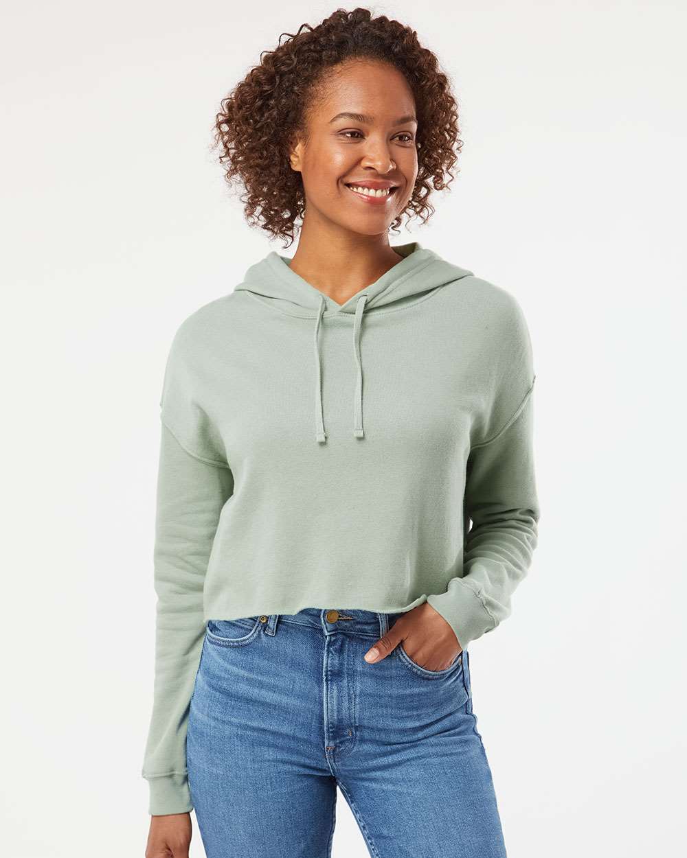 WomenÃ‚â€™s Lightweight Crop Hooded Sweatshirt