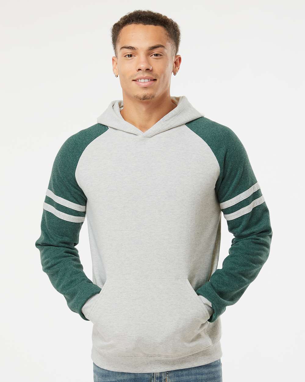 Unisex NublendÃ‚Â® Varsity Colorblocked Raglan Hooded Sweatshirt