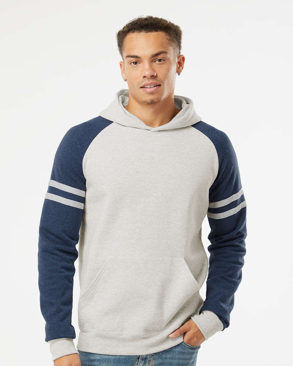 Unisex NublendÃ‚Â® Varsity Colorblocked Raglan Hooded Sweatshirt