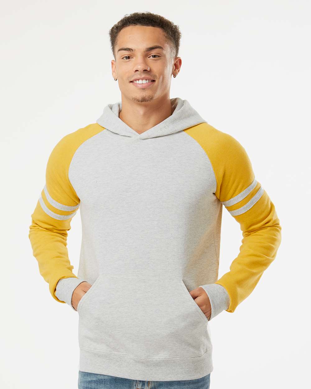 Unisex NublendÃ‚Â® Varsity Colorblocked Raglan Hooded Sweatshirt