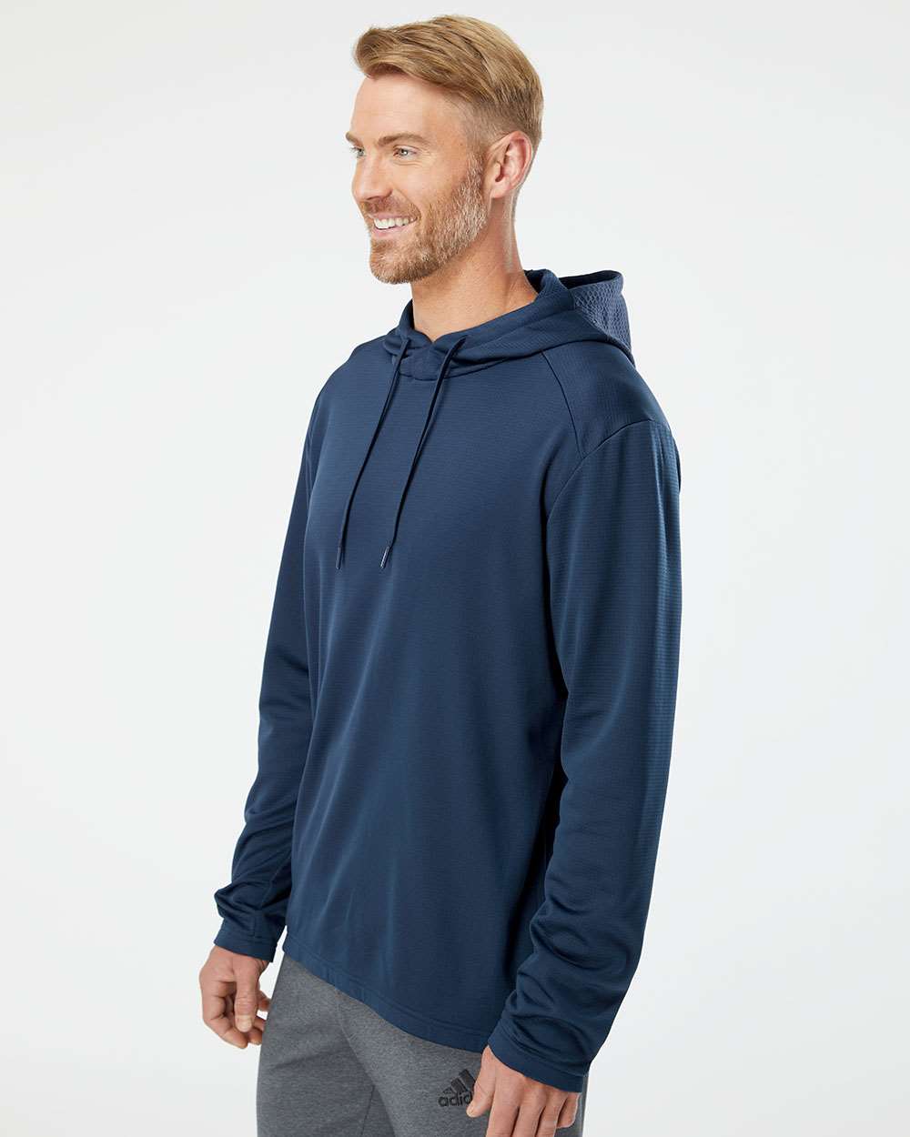 Men's Textured Mixed Media Midweight Hooded Sweatshirt