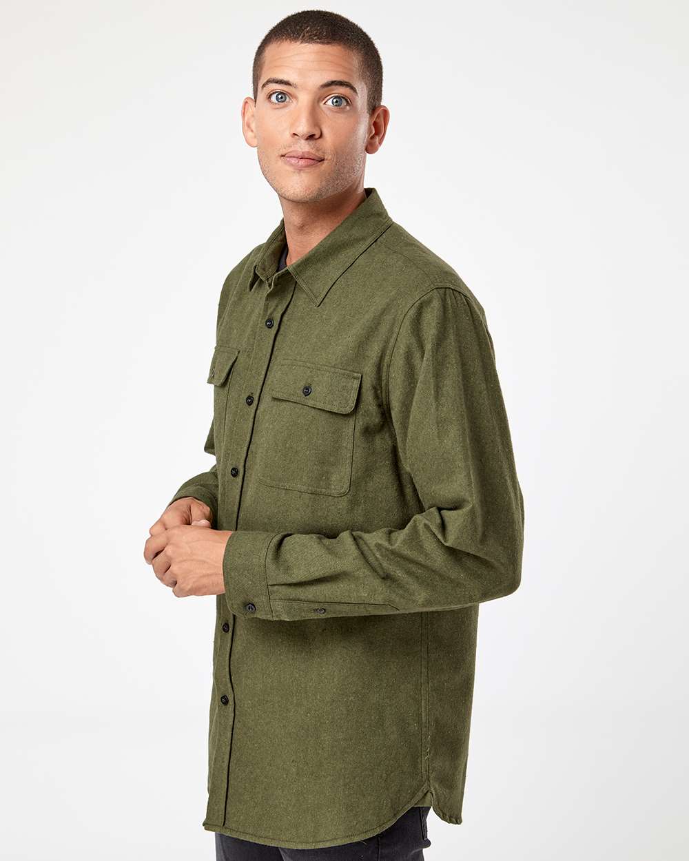 Men's Solid Flannel Shirt