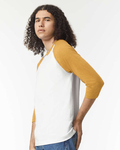 Unisex CVC Three-Quarter Sleeve Tee